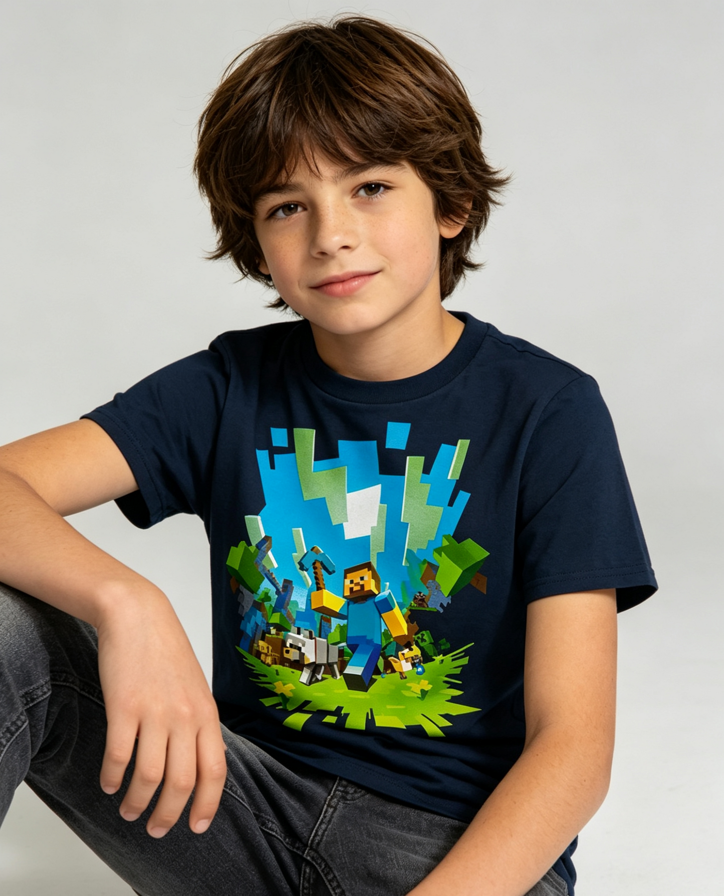 Big Kids Minecraft 'Big Adventure' T-shirt (Young Small)