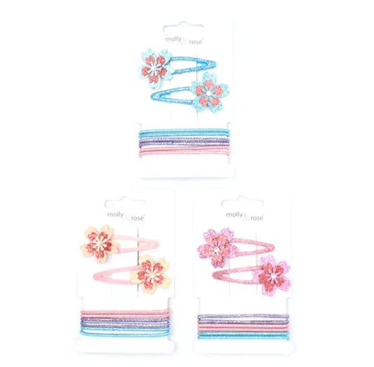 Glitter Flower Clips & Hair Bands