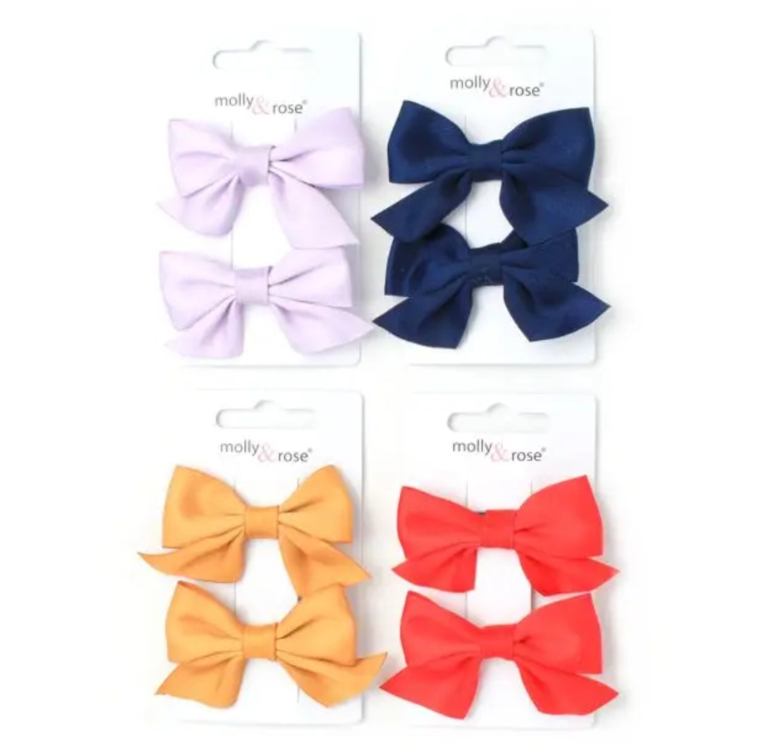 Satin Bow Clips