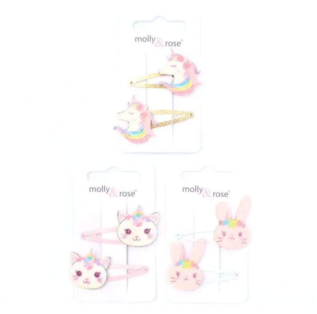 Glitter Animal Hair Clips