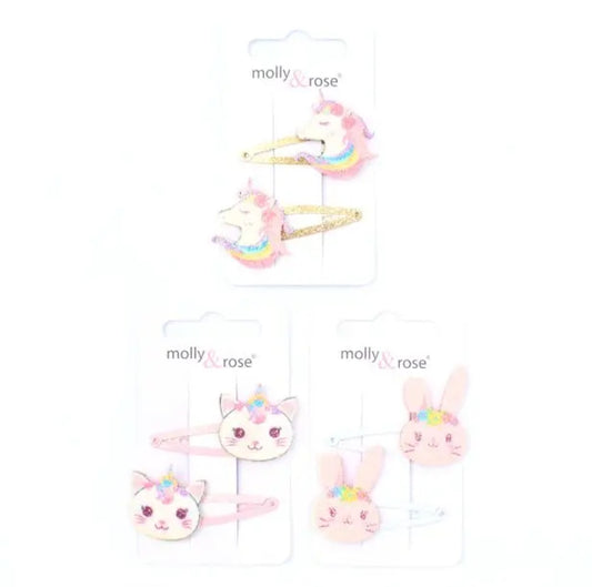 Glitter Animal Hair Clips