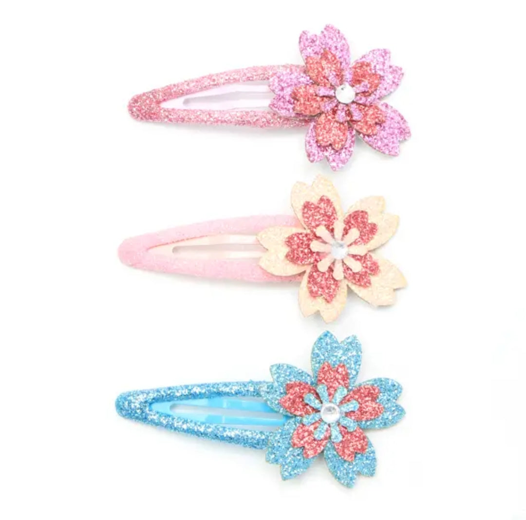 Glitter Flower Clips & Hair Bands