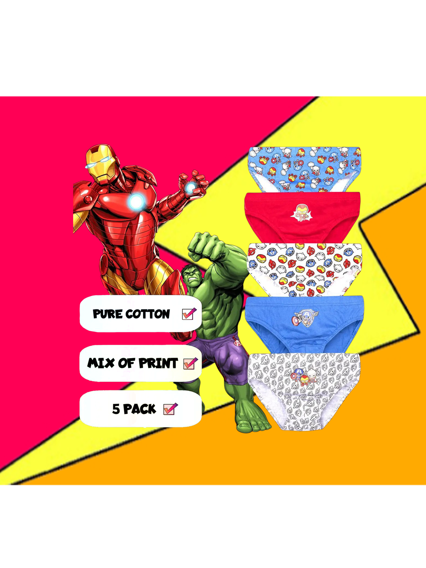 Kids Marvel Avengers Underwear