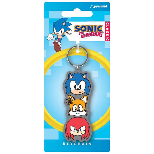 Sonic, Knuckles & Tails Trio Rubber Keyring
