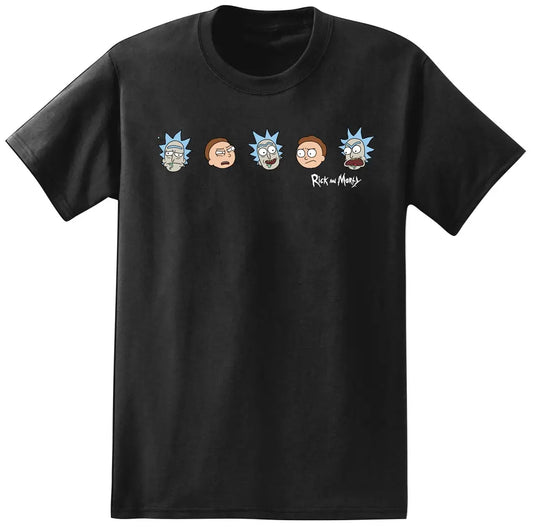 Rick & Morty Expression Heads Mens T-shirt
