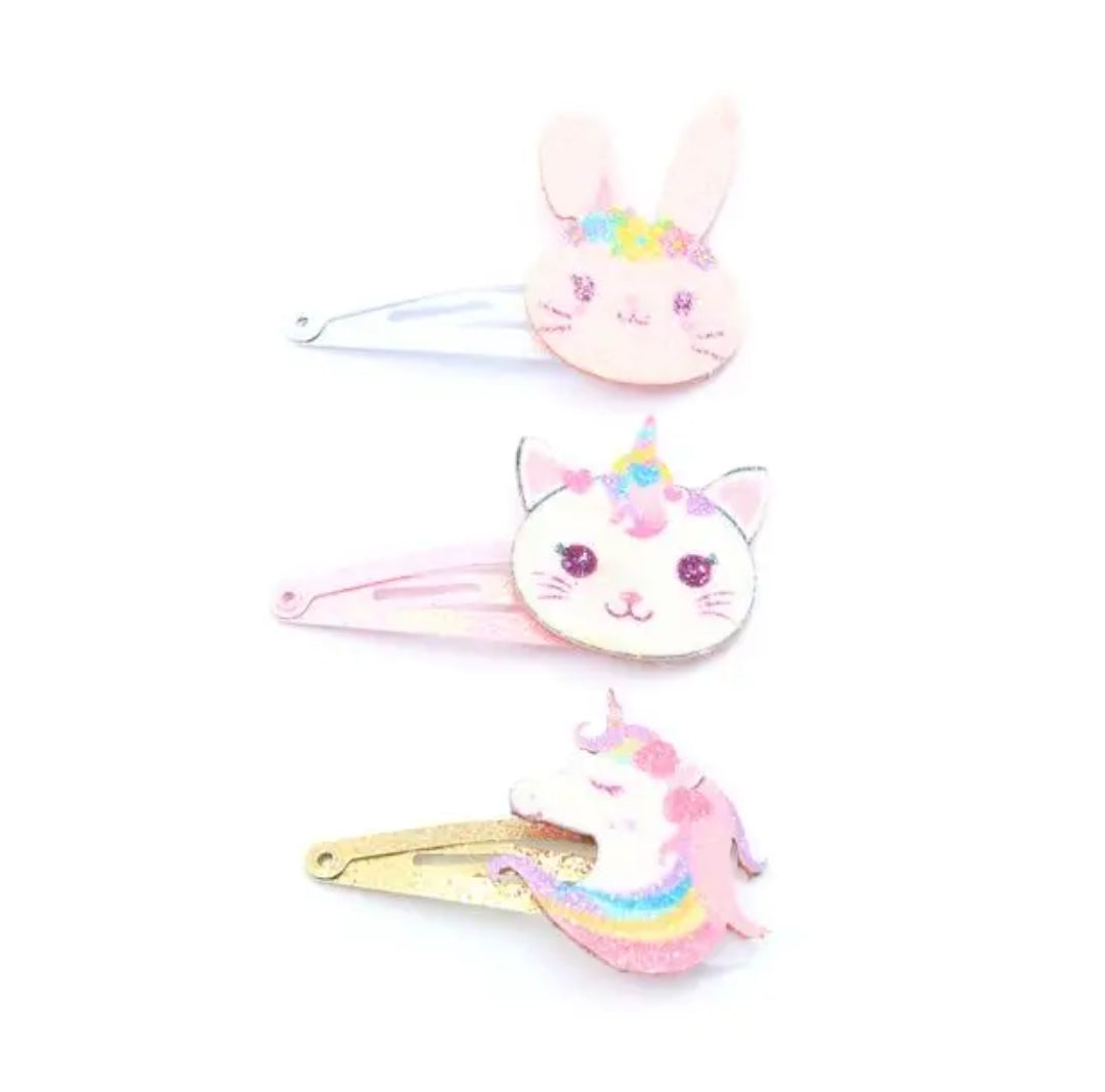 Glitter Animal Hair Clips